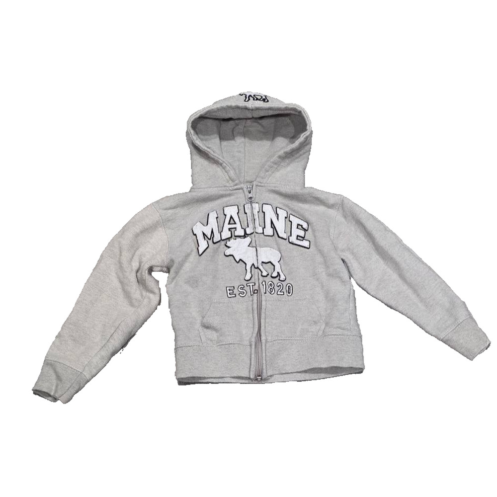 Harrisburg Trading Co Maine Moose zip up Hoodie Boys XSmall Gray A005190